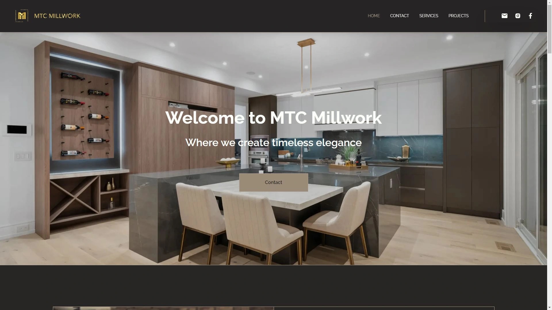 Screenshot of MTC Mill Work website